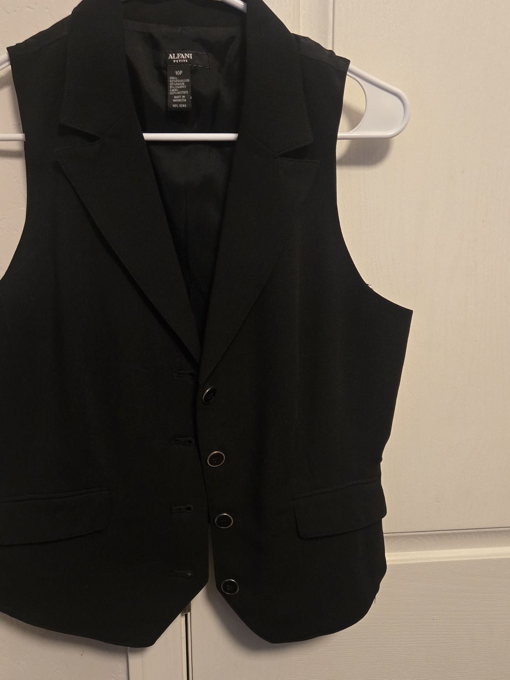 Alfani Black Tailored Sleeveless Vest